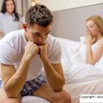 hotel, travel, relationships and sexual problems concept - wife caught man cheating with another woman