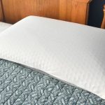 Purple Harmony Pillow showing honeycomb grid technology for cooling and support