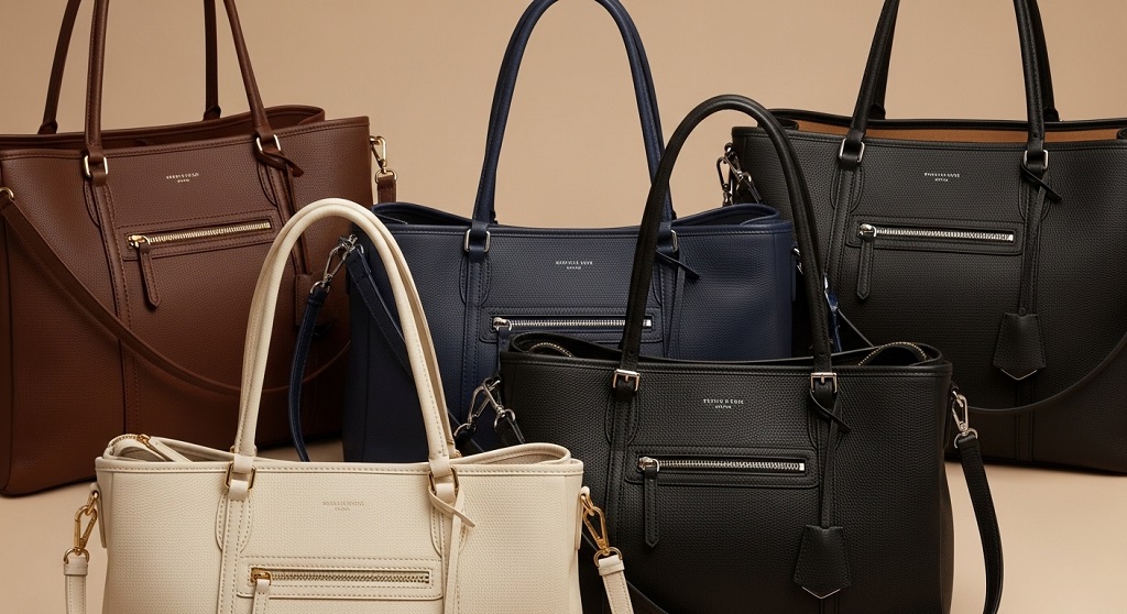 Spacious large luxury tote bag designed for travel and work convenience
