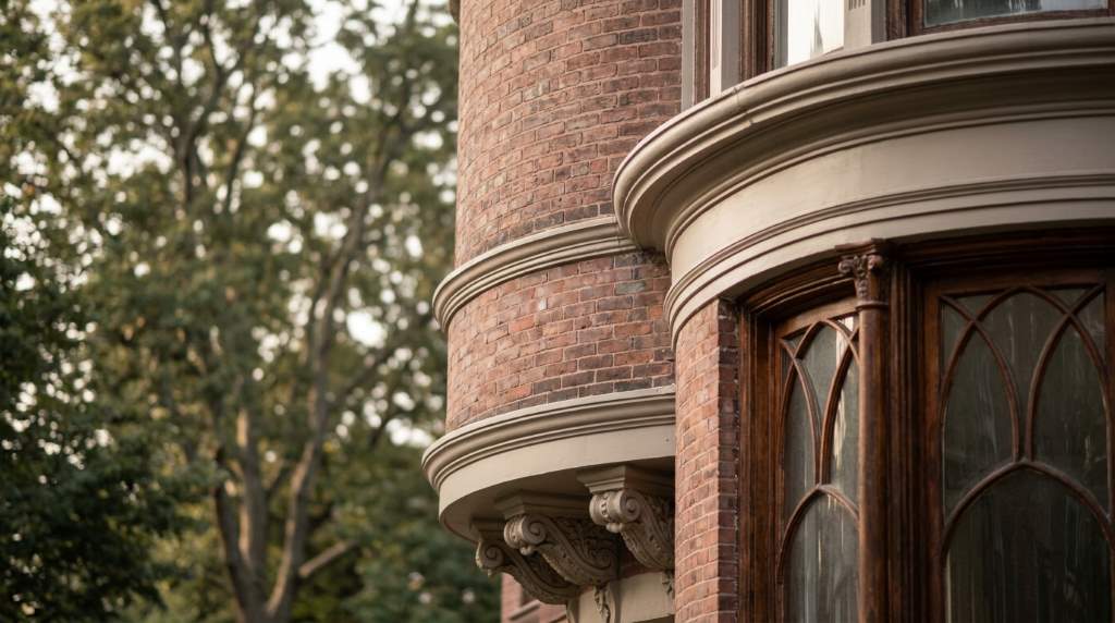Curved staircase adding character to residential architecture